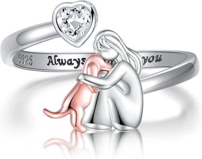 Bague « Toujours dans mon cœur » — Fille & Chien