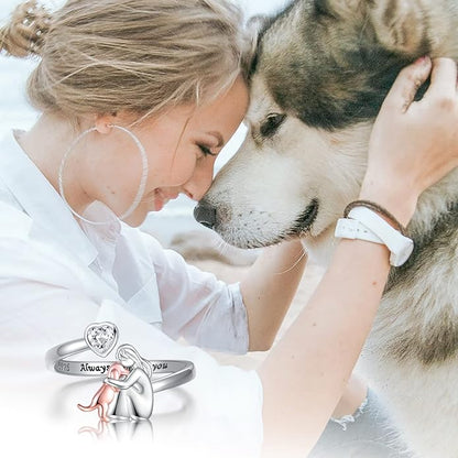 Bague « Toujours dans mon cœur » — Fille & Chien