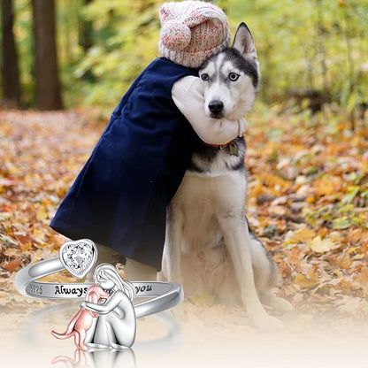 Bague « Toujours dans mon cœur » — Fille & Chien