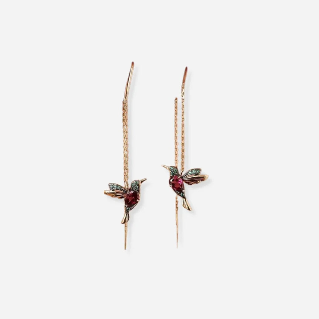 Éloria™ | Collier Colibri Arc-en-Ciel + Boucles d’oreilles assorties offertes