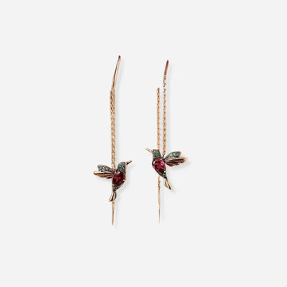Éloria™ | Collier Colibri Arc-en-Ciel + Boucles d’oreilles assorties offertes